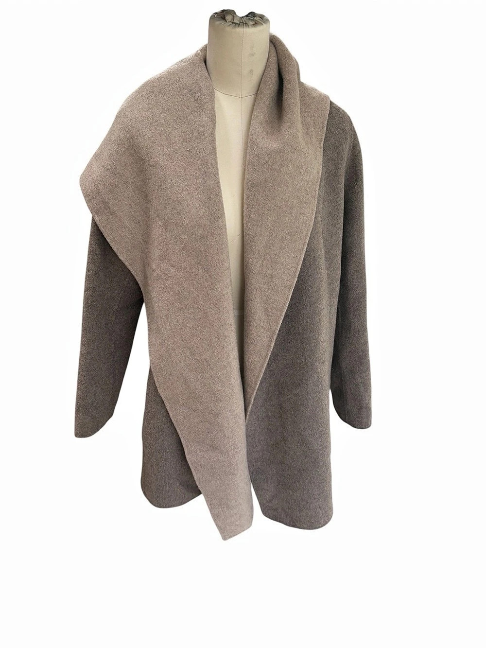 Vince Hooded Cape Coat Wool in Brown Size Small